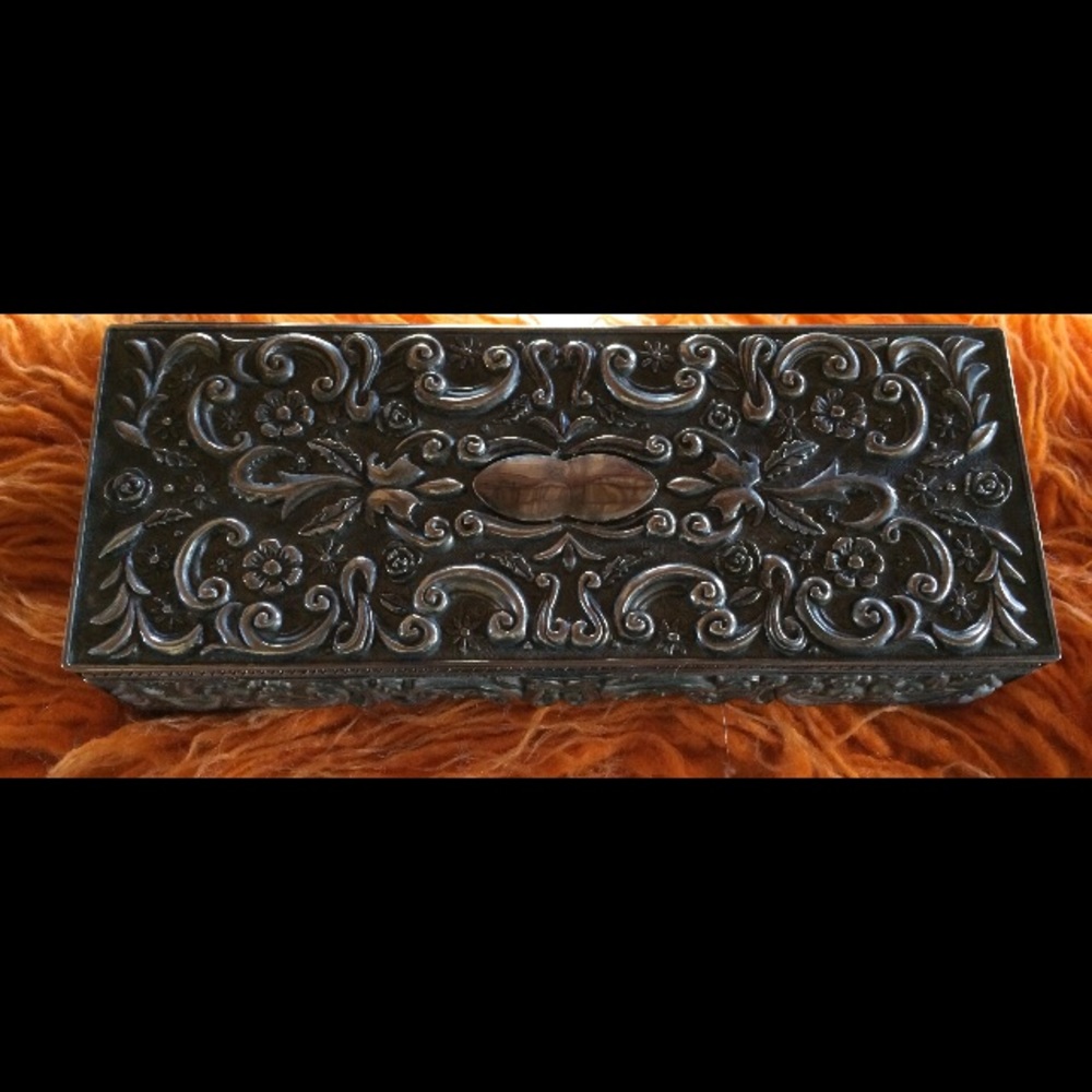 Vintage Goldinger silver-plated jewelry box
